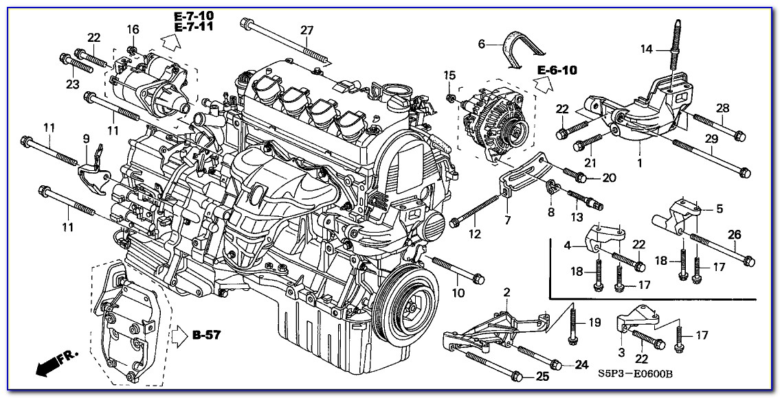 2003 Honda Civic Engine Mount Diagram