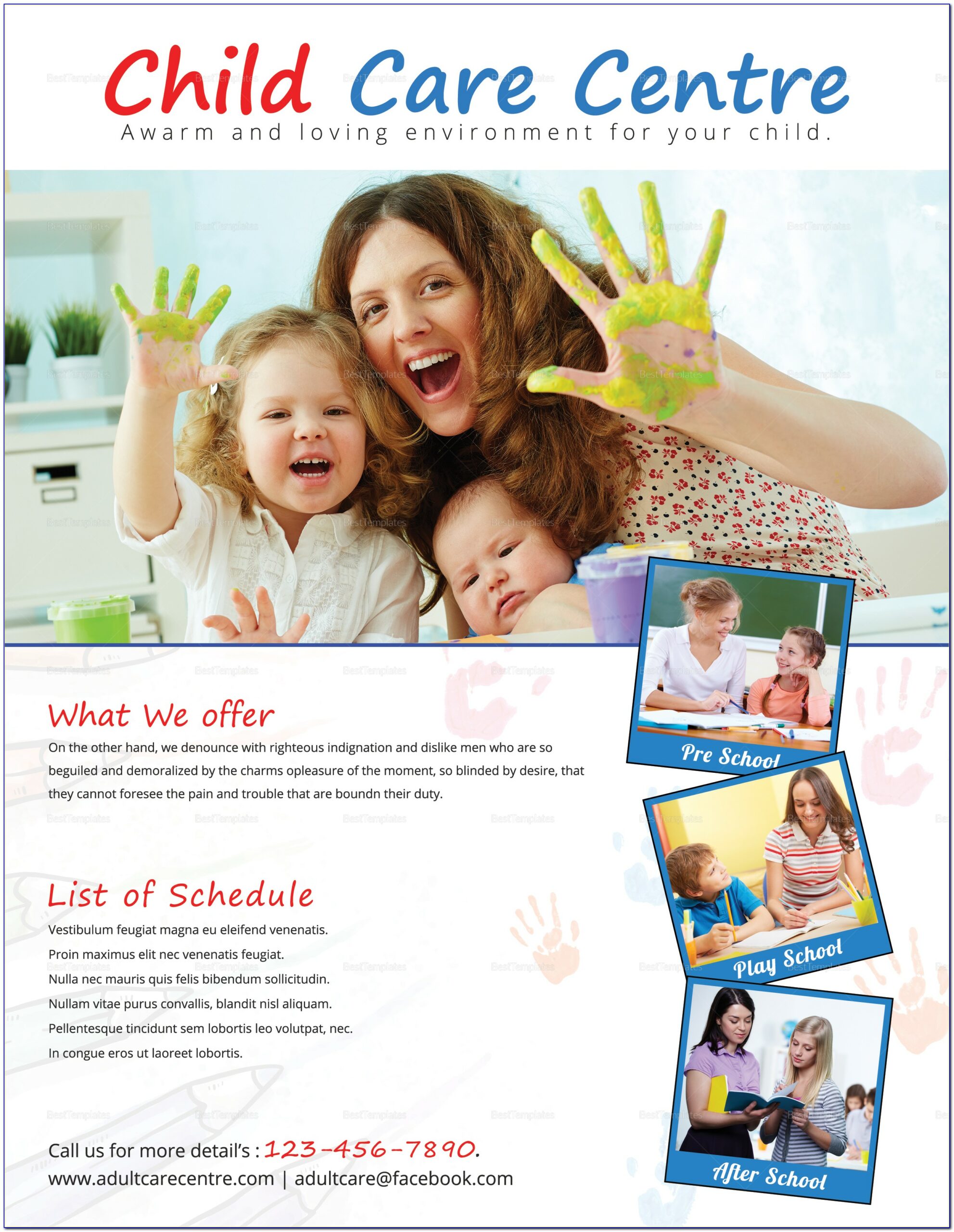 Child Care Brochure Template Free