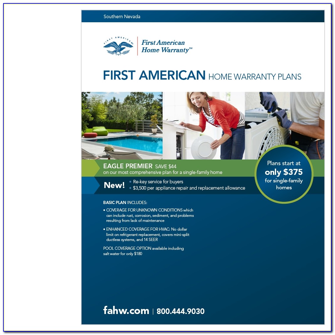 First American Home Warranty Brochure 2018 California