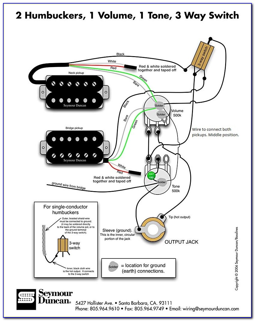 Guitar Wiring Diagrams 3 Pickups 1 Volume 2 Tone