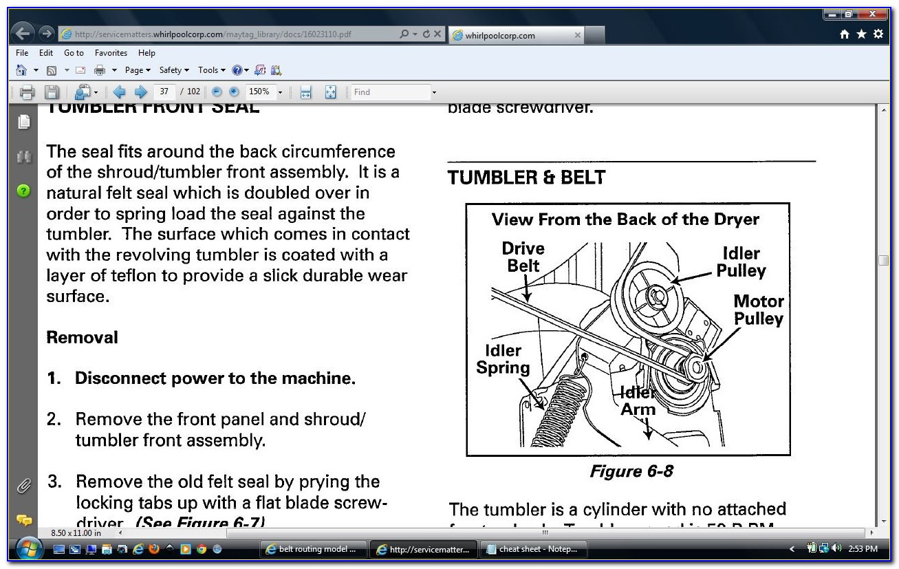 Maytag Dryer Belt Diagram Install