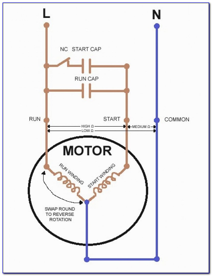 Single Phase Motor Capacitor Start Capacitor Run Wiring Diagram