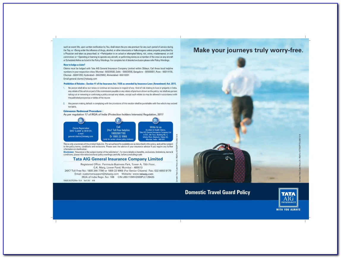 Tata Aig Travel Insurance Brochure