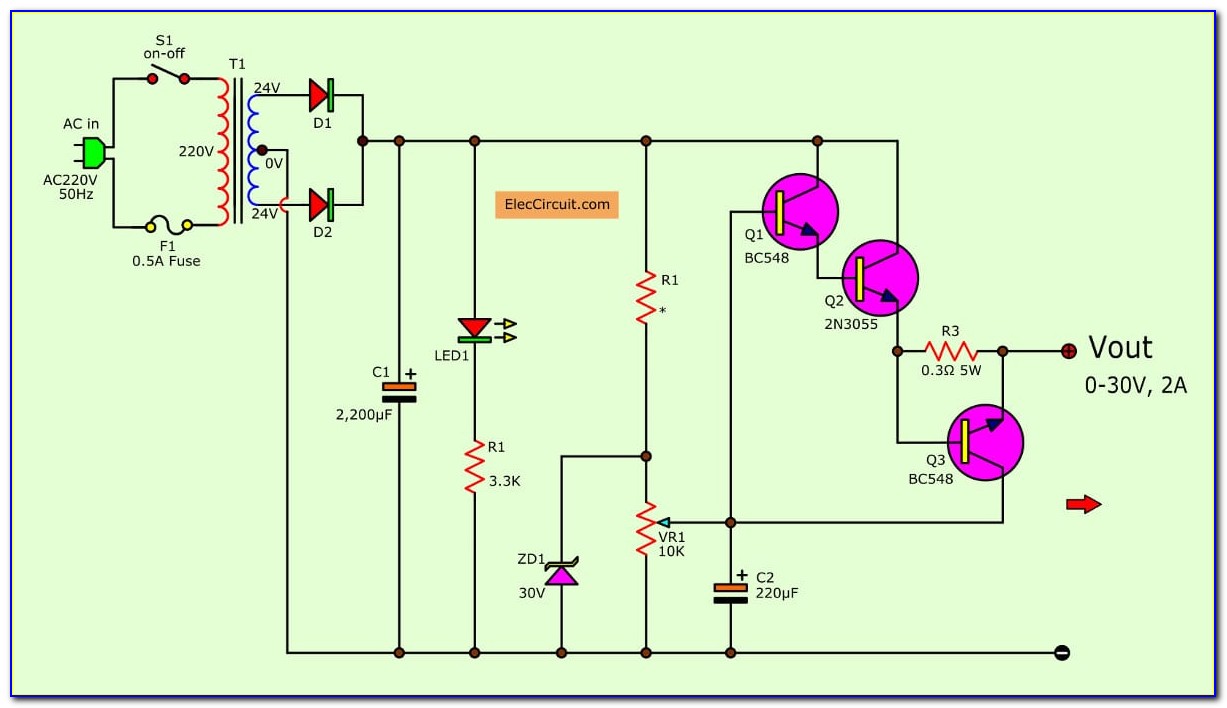 0 30v Variable Power Supply Circuit Diagram Pdf