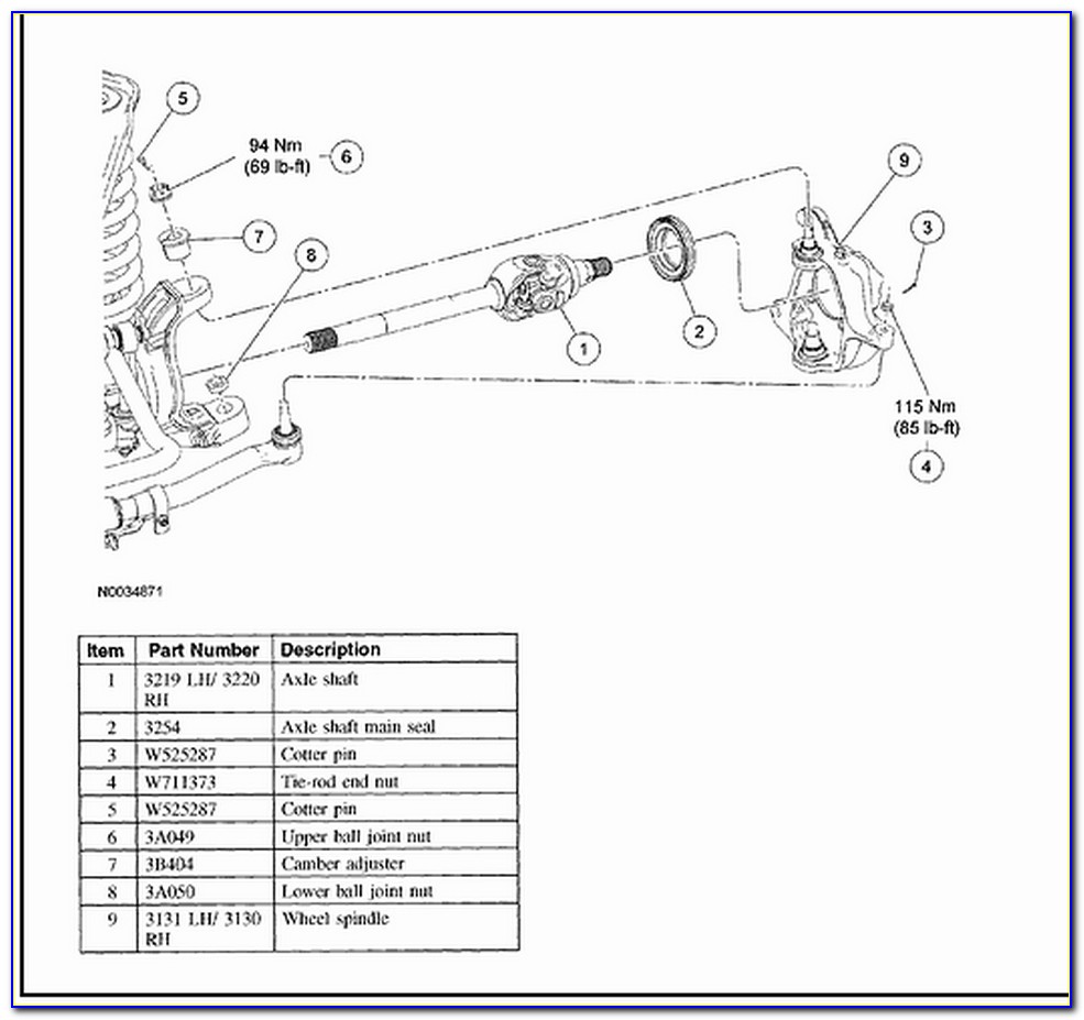 2002 Ford F250 4x4 Front Hub Assembly Diagram