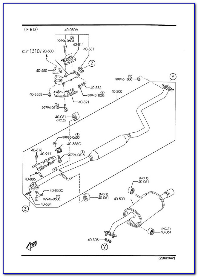 2002 Mazda Protege Exhaust Diagram