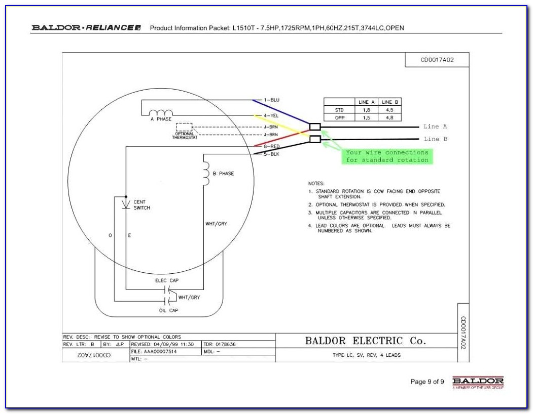 Baldor Motor 3 Capacitor Wiring Diagram
