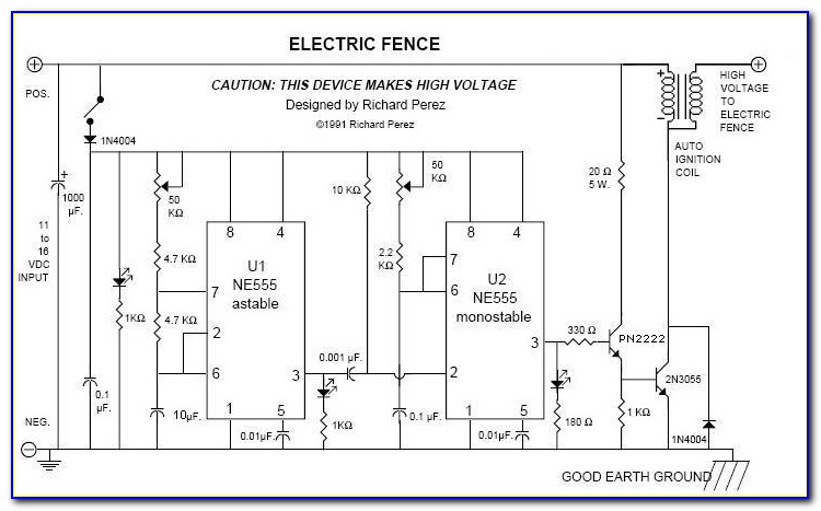Electric Fence Circuit Diagram 555