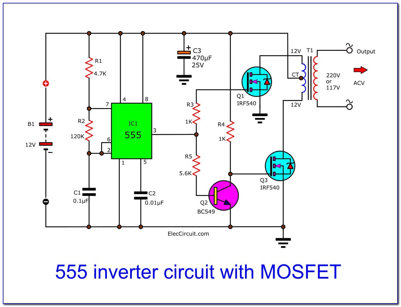 Inverter Circuit Diagram Using Mosfet