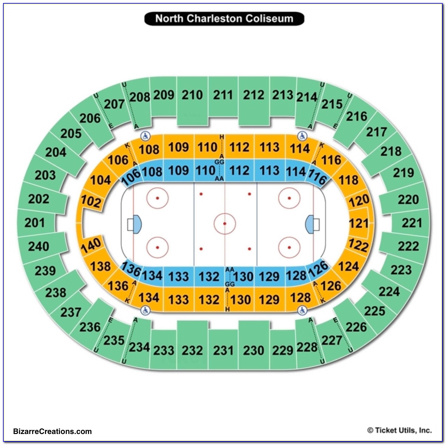 North Charleston Coliseum Seating Chart View