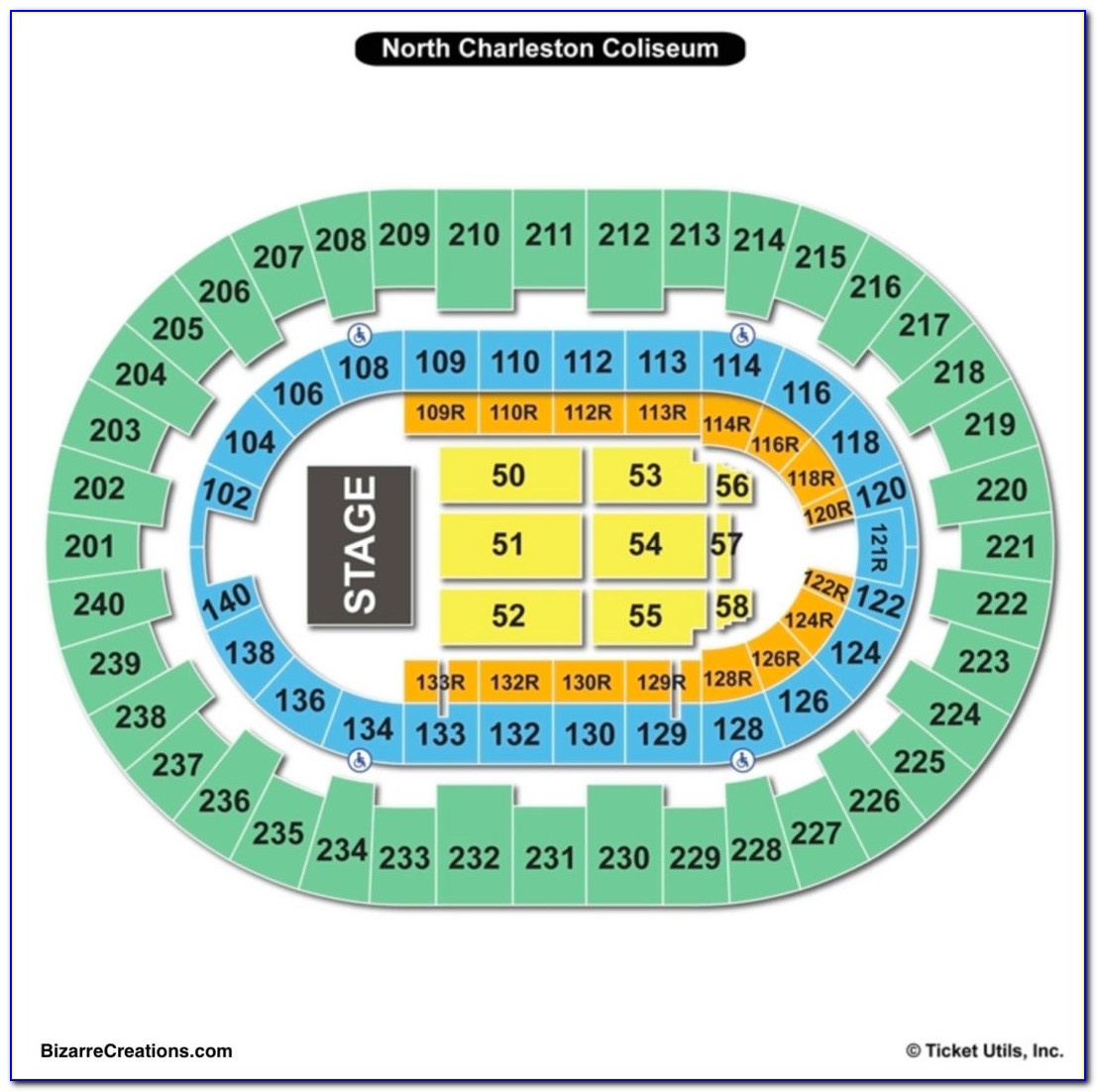 North Charleston Coliseum Seating Diagram