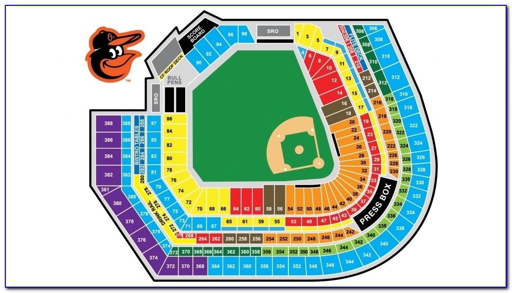 Oriole Park At Camden Yards Seating Diagram