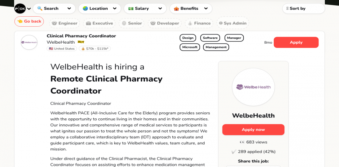 Remote Clinical Pharmacy Coordinator (💰~$k, Los Angeles