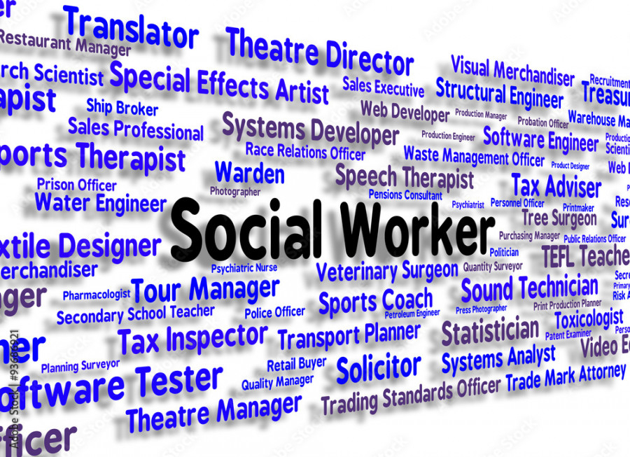 Social Worker Represents Words Jobs And Word Stock-Illustration