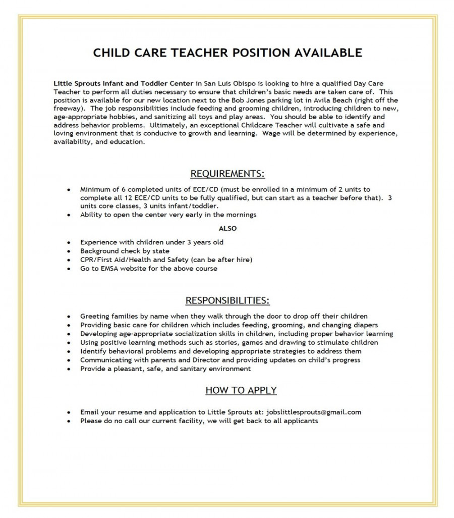 Toddler Teacher Job Description - Toddler Teacher: Nurturing Young Minds With Care