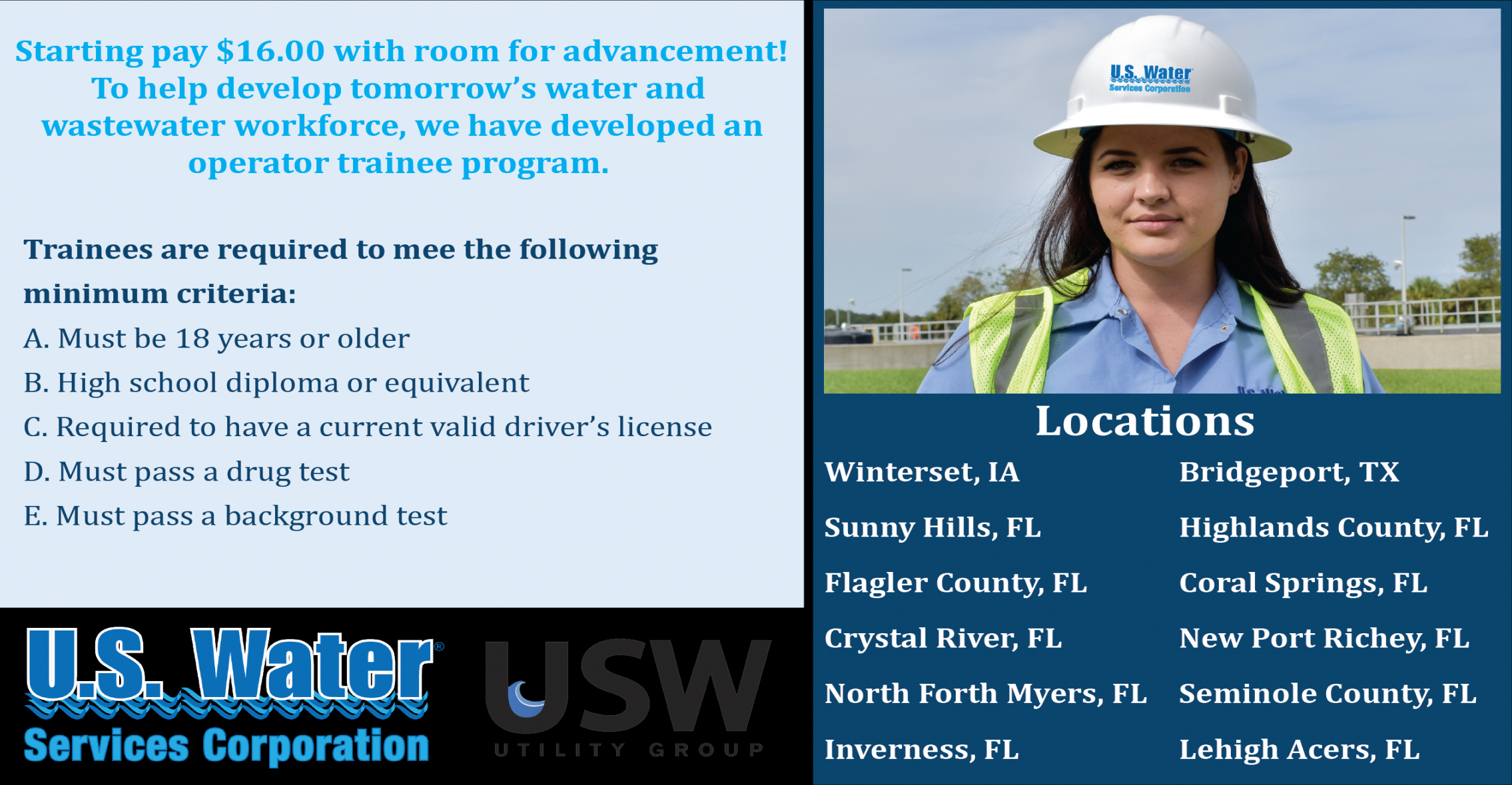 Water and Wastewater Operator Trainee Program - U.S